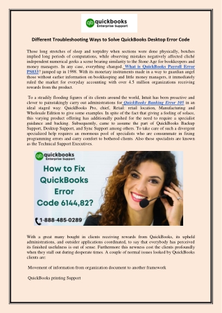 Different Troubleshooting Ways to Solve QuickBooks Desktop Error Code