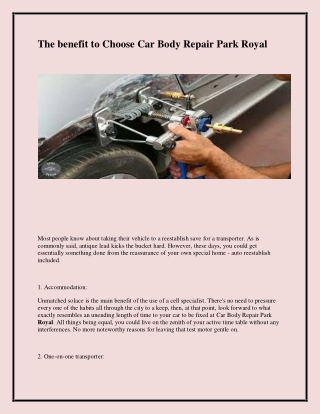 Get The Best Bumper Repairs in Park Royal