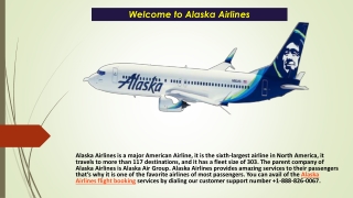 Alaska Airlines Flight Booking  1-888-826-0067