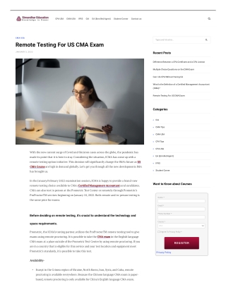 Remote Testing For US CMA Exam
