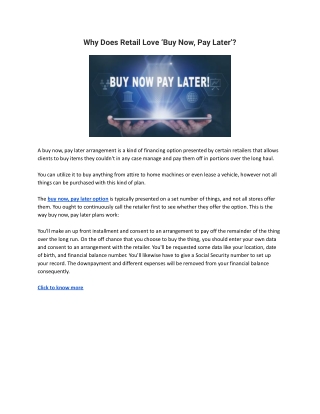 Why Does Retail Love ‘Buy Now, Pay Later’?