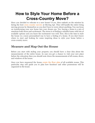 How to Style Your Home Before a Cross-Country Move_