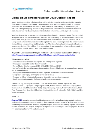 Business Strategies, Revenue and Growth Rate of Global Liquid Fertilizers Market