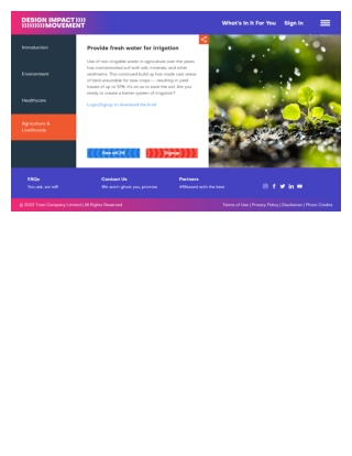 Provide fresh water for irrigation