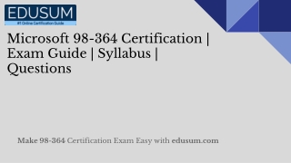 Microsoft 98-364 Certification | Exam Guide | Syllabus | Questions