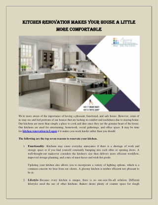 Kitchen Renovation Makes Your House A Little More Comfortable
