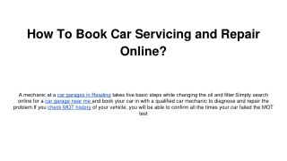 How To Book Car Servicing and Repair Online_