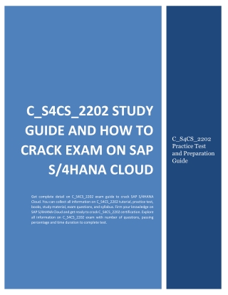 C_S4CS_2202 Study Guide and How to Crack Exam on SAP S4HANA Cloud