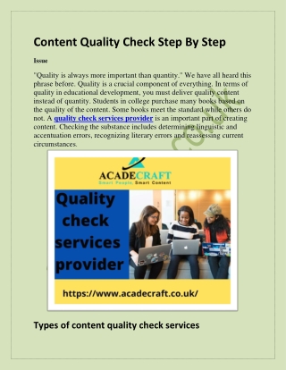 quality check services provider-converted