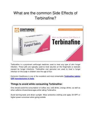 What are the common Side Effects of Terbinafine_