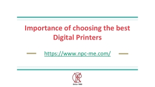 Importance of choosing the best Digital Printing Machine