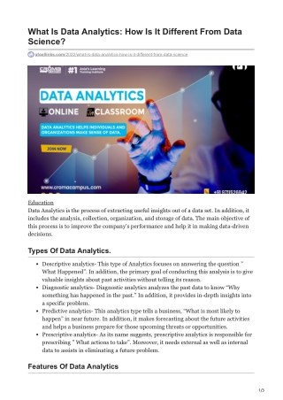 What Is Data Analytics How Is It Different From Data Science