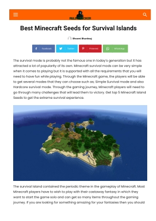 Best Minecraft Seeds for Survival Islands
