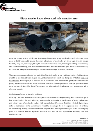 All you need to know about steel pole manufacturer