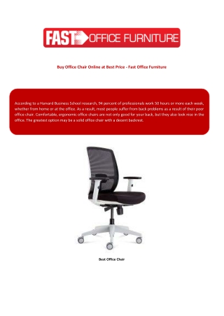 Buy Office Chair Online in Australia - Fast Office Furniture