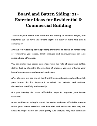 Board and Batten Siding: 21  Exterior Ideas for Residential & Commercial Buildin