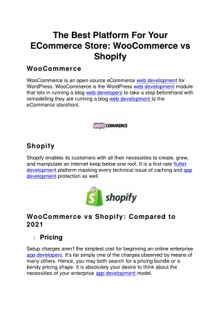 The Best Platform For Your ECommerce Store WooCommerce vs Shopify