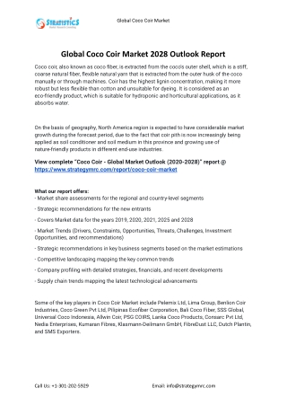 2021 Coco Coir Industry Global Analysis Report