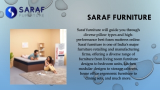 Best foam mattress online - Saraf Furniture