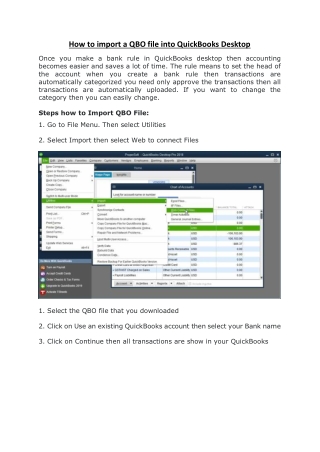 How to import a QBO file into QuickBooks Desktop