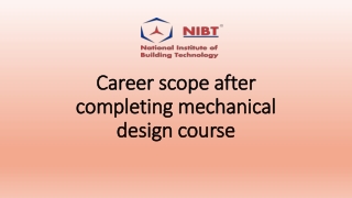 Career scope after completing mechanical design course