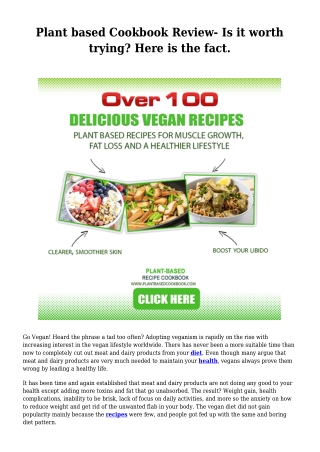 Plant based Cookbook Review- Is it worth trying? Here is the fact.