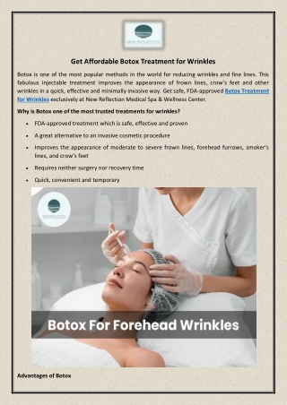 Get Affordable Botox Treatment for Wrinkles