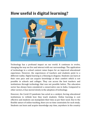 How useful is digital learning