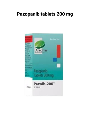 Pazopanib tablets 200 mg