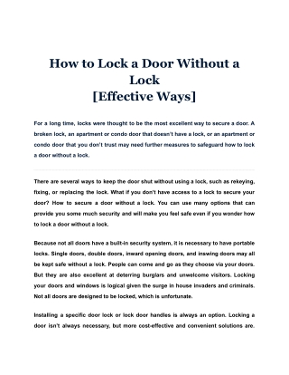 How to Lock a Door Without a Lock  [Effective Ways]