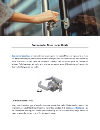 Commercial Door Locks Guide