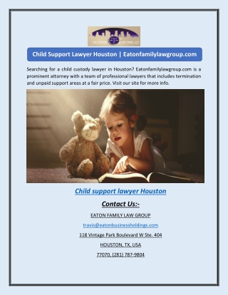 Child Support Lawyer Houston | Eatonfamilylawgroup.com