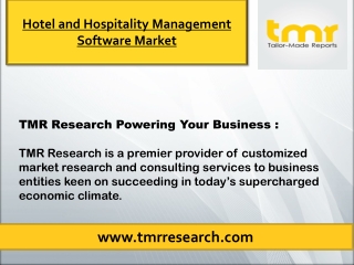Hotel and Hospitality Management Software Market Emerging Trends , Analysis and