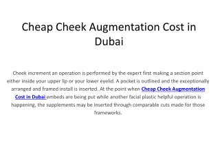 Cheap Cheek Augmentation Cost in Dubai