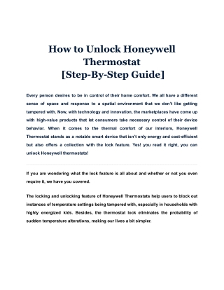 How to Unlock Honeywell Thermostat [Step-By-Step Guide]