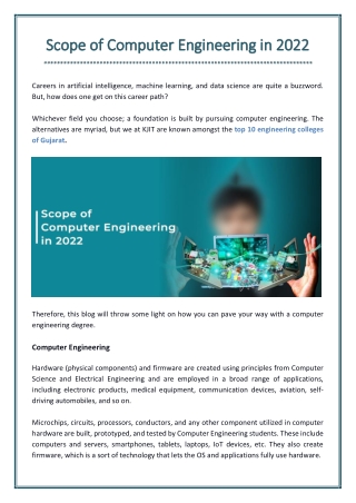 Scope of Computer Engineering in 2022