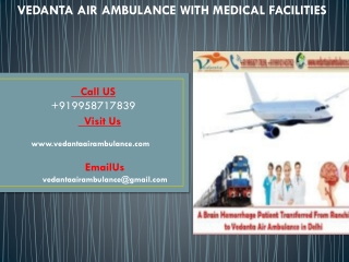 Best Air Ambulance in Chennai | Vedanta Air ambulance in Chennai with Medical Te