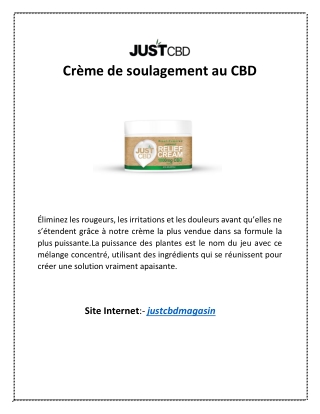 Crème de soulagement au CBD