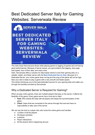 Serverwala Review_ Dedicated Server in Italy for Gaming Websites