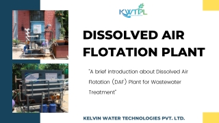 Dissolved Air Flotation Plant