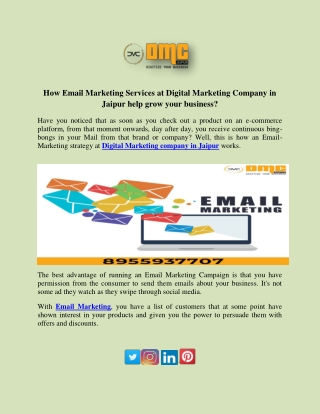 How Email Marketing Services at Digital Marketing Company in Jaipur help grow your business