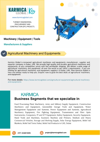 Agricultural Machinery And Equipment Suppliers in Dubai