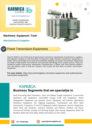 Power Transmission Equipments Manufacturers In Dubai