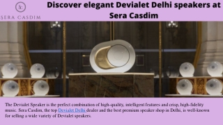 Discover elegant Devialet Delhi speakers at Sera Casdim