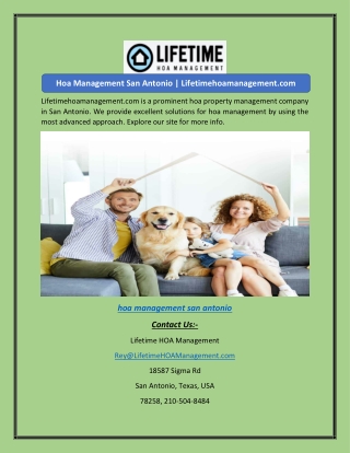 Hoa Management San Antonio | Lifetimehoamanagement.com