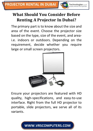 What Should You Consider Before Renting A Projector In Dubai