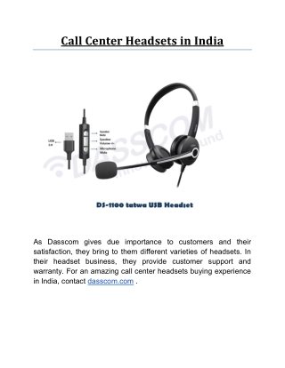 Call Center Headsets in India