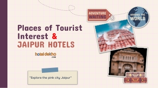 Places of Tourist Interest and List of Hotels in Jaipur