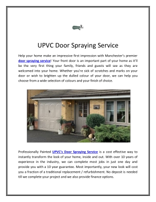 UPVC Door Spraying Service