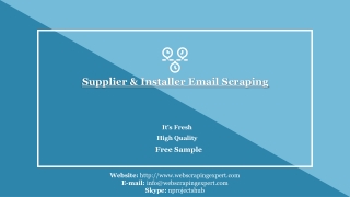 Supplier & Installer Email Scraping